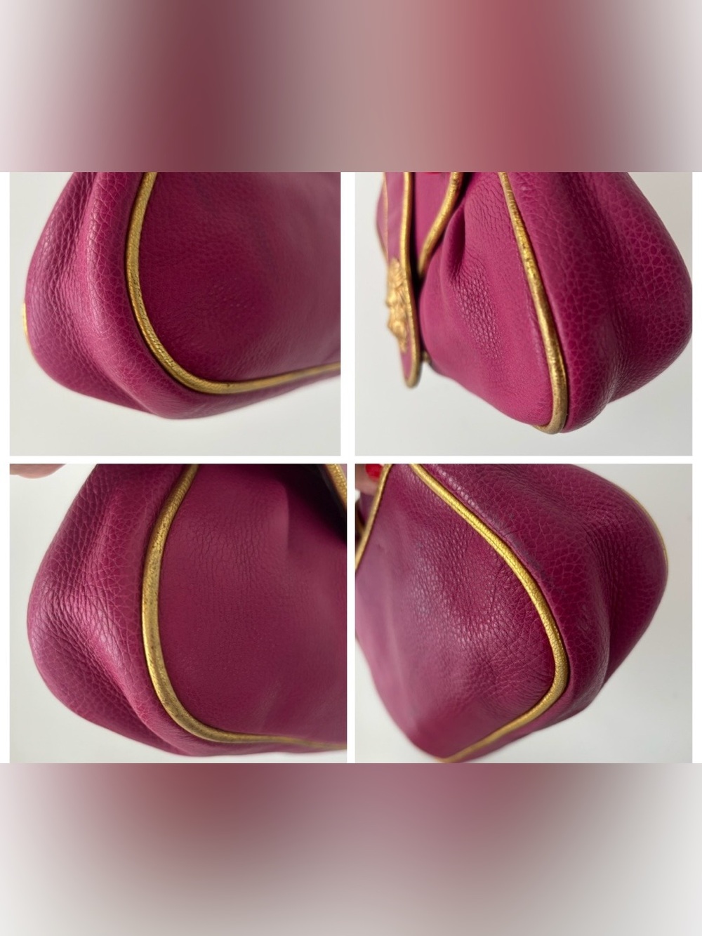 Dooney & Bourke Y2K Fuchsia Hayden Panettiere Leather Clutch - RARE - Picture 13 of 14
